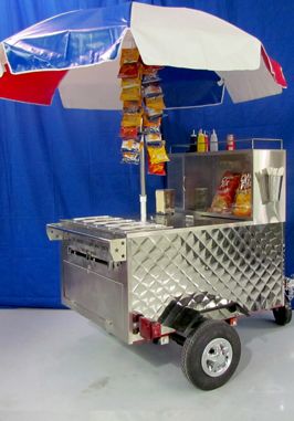 All American hot dog cart American Hot Dog, American Hot Dogs, Gerobak Dorong, Chicago Hot Dog, Dog Cart, Handmade Wood Furniture, Hot Dog Bar, Ice Chest Cooler, Hot Dog Cart