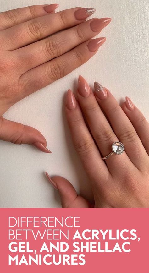 How to tell your acrylics from dip powder, according to nail experts.#nails #manicures #2020trends #nailtrends #manicureinspiration Different Types Of Nails Manicures, Different Manicure Types, Type Of Nails Manicures, Types Of Nails To Get At Salon, Different Types Of Nails, Nails Manicures, Types Of Manicures, Shellac Manicure, Powder Manicure