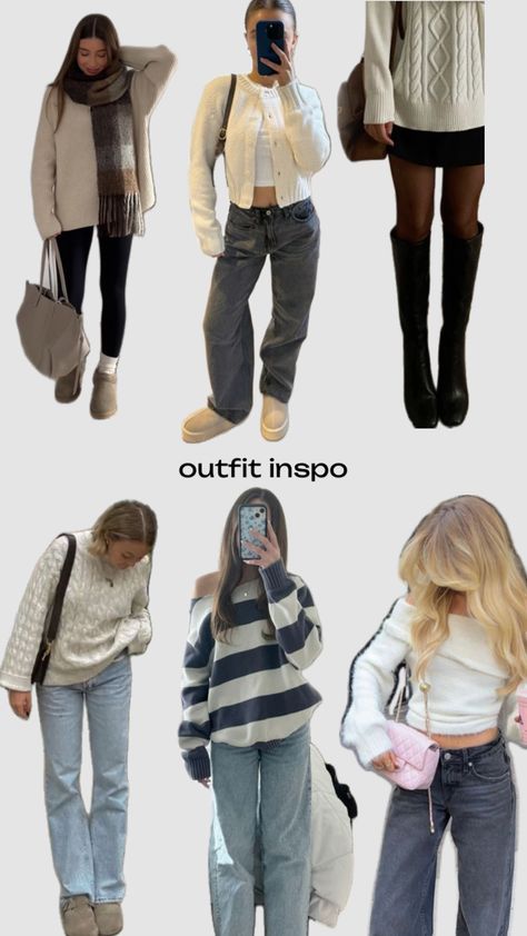 #outfit #outfitinspo #falloutfits #style #cuteoutfits #itgirl #itgirloutfits #fall Autumn Outfit Inspo Aesthetic Casual, Winter Outfits School Casual, Winter Outfits Collage, Winter Outfit Collage, California Outfits Winter, November Fits, Cabo Fits, Outfit Ideas Collage, Fall Clothes Aesthetic