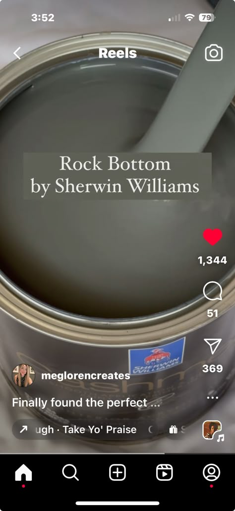 River Rock Paint Color, Sw Rock Bottom Cabinets, Dark Gray Sherwin Williams Paint, Dark Bedroom Colors Paint, Sw Porpoise Exterior, Sw Rock Bottom Paint, Sherwin Williams Rock Bottom Paint, Pantry Color Ideas Paint, Rock Bottom Sherwin Williams