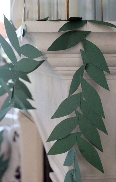 Easy Leaf Garland (Fall Into the Holidays, Week 3) | Less Than Perfect Life of Bliss | home, diy, travel, parties, family, faith Leaf Bunting, Diy Leaf Garland, Leaf Banner, Magnolia Leaf Garland, Festa Moana Baby, Fall Leaf Garland, Diy Leaves, Thanksgiving Banner, Green Garland