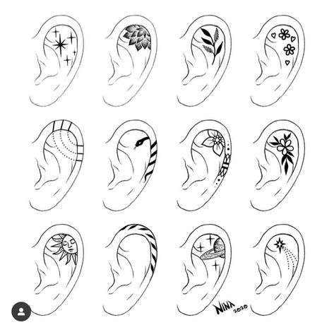 Ear Designs, Cute Little Tattoos, Dream Tattoos, Little Tattoos, Dope Tattoos, Simplistic Tattoos, Tattoo Design Drawings, Creative Tattoos, Tattoo Stencils