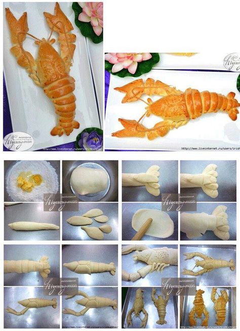 Lobster bread Shaped Bread, Halloween Party Appetizers, Chicken Wrap Recipes, Homemade Soft Pretzels, Lake House Food Ideas, Bread Shaping, Bread Art, Chicken Thigh Recipes Crockpot, Lake Food Ideas