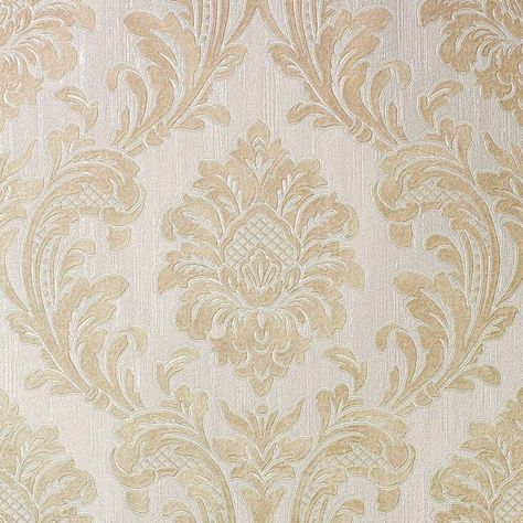 Featuring a classic damask design complete with a rich vinyl texture and glitter detailing. The addition of metallic and glitter effects across the wallpaper really lifts the design to create an amazing look in your home. With this wallpaper being a heavyweight vinyl, it is ideal for using on all four walls to create a sumptuous haven in high traffic areas. Available in a range of colours. Please purchase a sample for true texture. Vinyl Texture, Baroque Wallpaper, Wallpaper Store, Damask Design, Wallpaper Stores, Silver Wallpaper, Cream Wallpaper, Fourth Wall, The Wallpaper