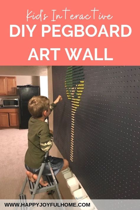 Pegboard Sensory Wall, Pegboard Playroom Ideas, Pegboard In Classroom, Interactive Wall Ideas, Pegboard Art, Painted Pegboard, Diy Pegboard, Kids Art Display, Decor And Organization Ideas