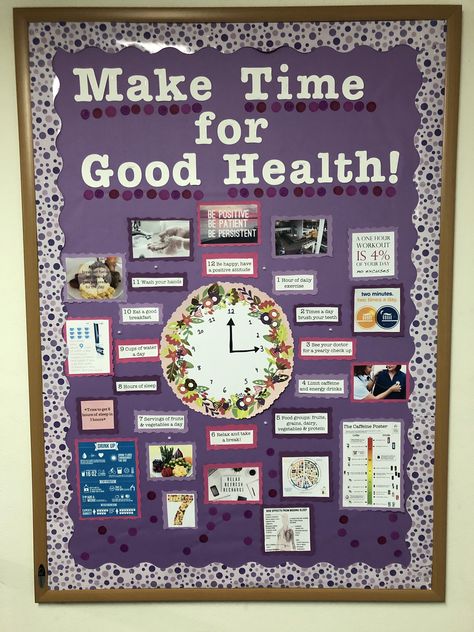 Health And Wellness Bulletin Boards College, Bulletin Board Ideas For Nursing Home, Health Class Bulletin Boards, Health And Wellness Bulletin Boards, Nurse Bulletin Board Ideas, Staff Bulletin Boards, Ra Decorations, Nurse Bulletin Board, Health Bulletin Boards