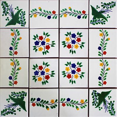 Ventillas Mexican Tile Set Backsplash Mural Mexican Tile Backsplash Kitchen, Bathroom Courtyard, Mexican Tile Backsplash, Tile Backsplash Kitchen, Backsplash Mural, Kitchen Decor Inspiration, Pattern Ceramic, Kitchen Backsplashes, Peel N Stick Backsplash