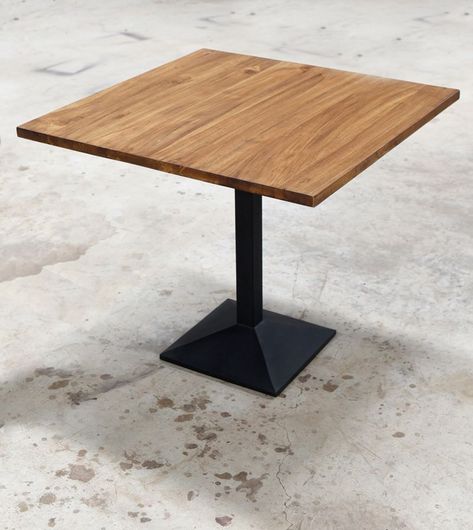 Cafeteria Table Design, Resturant Ideas Furniture, Wooden Table Restaurant, Wood Restaurant Table, Small Restaurant Ideas, Meja Industrial, Restaurant Table Design, Wooden Cafe, Cafeteria Table