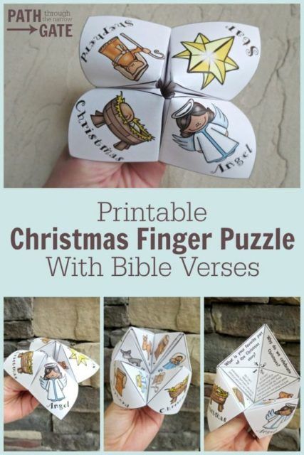 finger puzzle nativity Christmas Cootie Catcher, Messy Church Christmas, Nativity Sunday School Lessons, Christmas Sunday School Activities, Advent Crafts For Kids Sunday School, Sunday School Christmas Crafts, Sunday School Christmas Party, Sunday School Advent, Christmas Sunday School Crafts