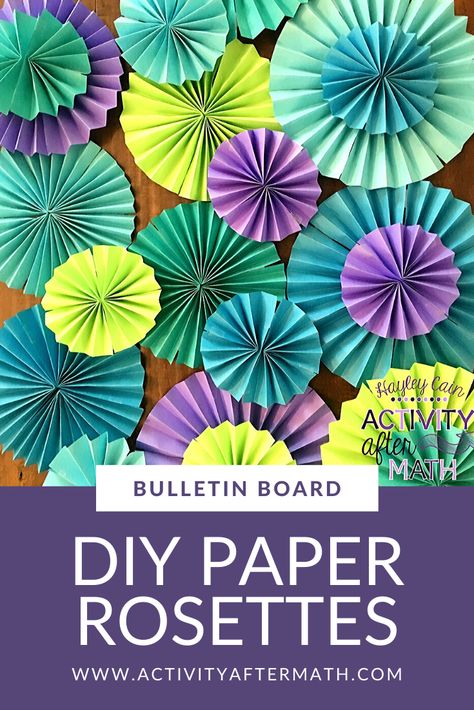 Floral Bulletin Board Ideas, Encanto Classroom Theme, Paper Rosettes Diy, Sunshine Bulletin Board, 3d Bulletin Boards, High School Crafts, Tet Decor, Flower Bulletin Boards, Kindergarten Decor