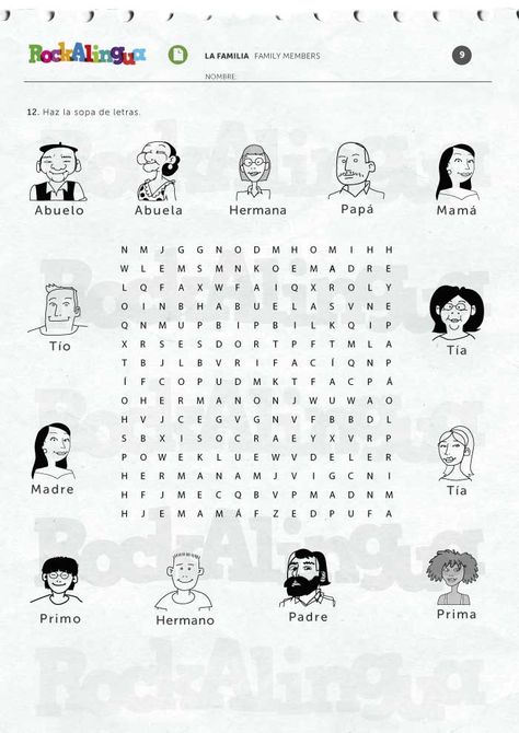 Family members | Worksheet | Rockalingua Family Tree Questions, Family Members Worksheet, Raz Verbal, Spanish Family Tree, Family In Spanish, Character Trait Worksheets, Thinking Maps, Spanish Basics, Spanish Lessons For Kids