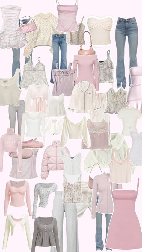 #coquette #dreamwardrobe #aesthetic #firstpost Coquette Girl Aesthetic Outfits, Coquette Clothing Aesthetic, Outfits Collage Aesthetic, Coquette Outfit Collage, Soft Coquette Outfits, Where To Buy Coquette Clothes, Coquette Outfits Ideas, Basic Coquette Outfits, Y2k Coquette Outfits