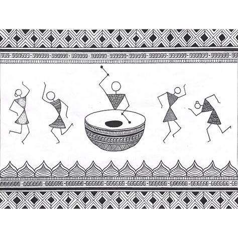 Worli Painting Border Designs, Warli Arts, Warli Art Painting, Warli Designs, Worli Painting, Warli Painting, Mdf Painting, Warli Art, Modern Art Canvas Painting