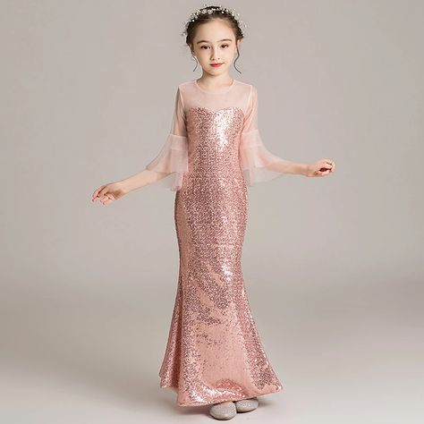 Fish Cut Gown For Kids, Sequence Gown Styles, Dress Designs Drawing, Girls Sequin Dress Kids, Mermaid Dress For Kids, Graduation Dress Short, Fish Cut Gown, Red Dress Formal, Classy Cocktail Dress