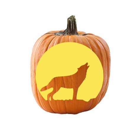 Profiled against the full moon with its head raised in a chilling howl, this carved wolf pumpkin is sure to add a wild side to your Halloween decor. Carve your own wolf pumpkin with our free downloadable stencil and enjoy its Werewolf Pumpkin, Wolf Pumpkin, Wolf Stencil, Free Pumpkin Carving Stencils, Pumpkin Carving Tips, Vampire Werewolf, Printable Pumpkin Stencils, Pumpkin Carving Stencils Free, Pumpkin Stencils Free