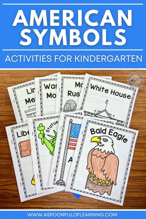 American Symbols Crafts, American Symbols Kindergarten, Preschool Social Studies, Social Studies Centers, Kindergarten Art Activities, Patriotic Symbols, Kindergarten Social Studies, Homeschool Social Studies, Kindergarten Curriculum