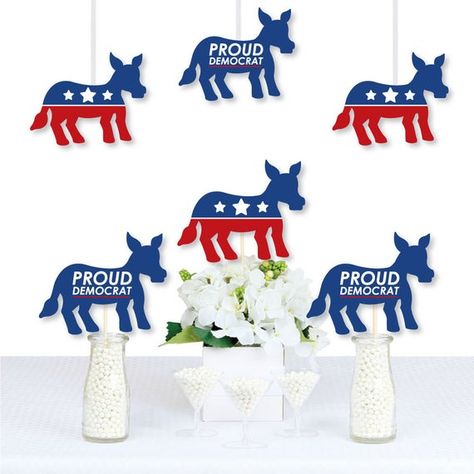 Democrat Election - Donkey Decorations DIY Democratic Political Party Essentials - Set of 20 Colorful Party Decorations, Diy Party Supplies, Essentials Set, Coordinating Patterns, Party Essentials, Big Dot Of Happiness, Flag Bunting, Bunting Banner, Colorful Party