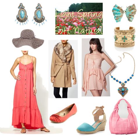 "Light Spring Soft Natural" by thewildpapillon on Polyvore Light Spring Palette, Light Spring Color Palette, Light Spring Colors, Spring Tones, Spring Palette, Spring Color Palette, Nancy Gonzalez, Girl Trends, Bright Spring