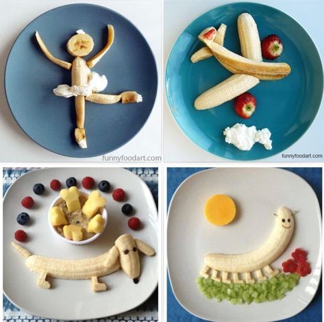 Food Art For Kids, Food Shapes, Cute Snacks, Easy Food Art, Easter Hair, Fun Kids Food, Food Crafts, Breakfast For Kids, Toddler Meals