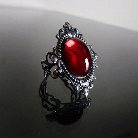 Gothic Jewelry Rings, Victorian Gothic Jewelry, Gothic Wedding Rings, Goth Ring, Gothic Engagement Ring, Ornate Ring, Steampunk Rings, Red Gothic, Victorian Engagement Rings