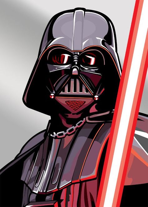 Darth Vader Poster, Star Wars Illustration, Star Wars Painting, Star Wars Gif, Anakin Vader, Star Wars Galaxy, Dark Vador, Vader Star Wars, Star Wars Drawings