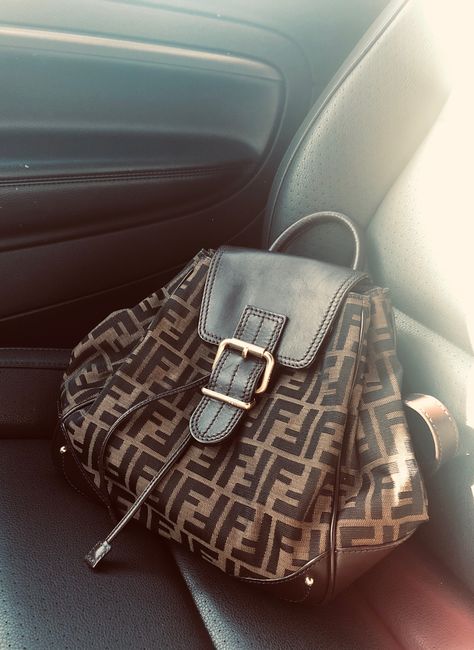 Vegas Road Trip, Backpack Project, Fendi Backpack, Board Manifestation, Fendi Bag, Vintage Fendi, Diamond Heart Pendant Necklace, Dream Bags, Vision Board Manifestation