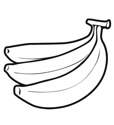 Banana Outline Drawing, Banana Outline, Banana Picture, Outline Pictures, Body Parts Preschool, Different Fruits And Vegetables, Fruit Clipart, Boho Art Drawings, Arabic Alphabet For Kids