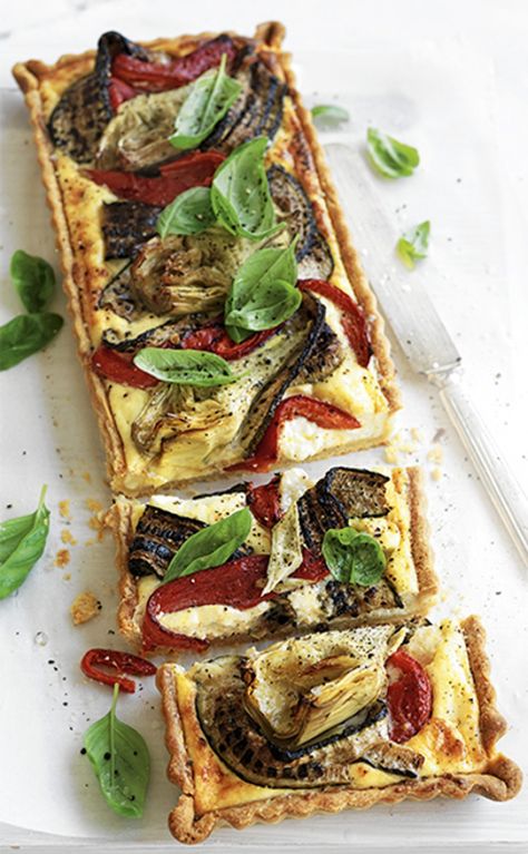 Antipasto Tart | MiNDFOOD Tart Filling, Savory Pastry, Savory Tart, Tart Recipe, Baked Goodies, Cooking Inspiration, Tart Recipes, Greek Recipes, Wedding Food