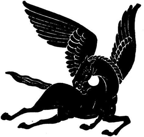 Greek Mythology Animals, Greek Clipart, Riding Pegasus, Greek Animals, Pegasus (mythology), Bizarre Animals, Flying Horse, Winged Horse, Art Library