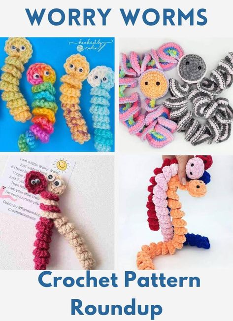 10+ cute patterns for crochet worry worms Crochet Worms, Worry Worms, Worry Worm, Quick Crochet Gifts, Patterns For Crochet, Cute Patterns, Disney Cross Stitch, Quick Crochet, Crochet Heart