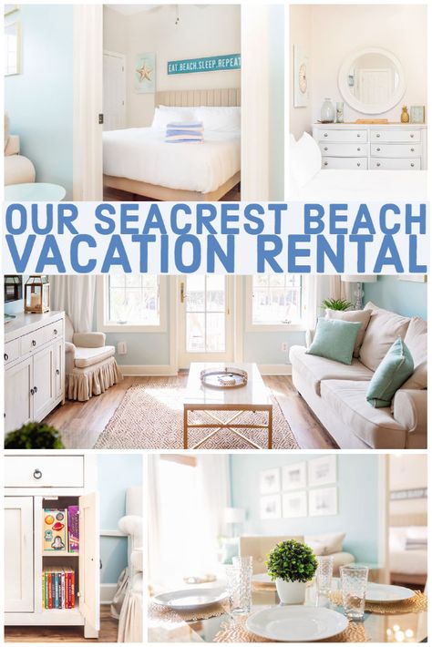 Beach Condo Must Haves, Beach Condo Balcony Ideas, Florida Beach Condo Decorating, Beach Airbnb, Beach Rental Decor, Beach Trip Tips, Beach Rental Property, Studio Condo, Condo Balcony