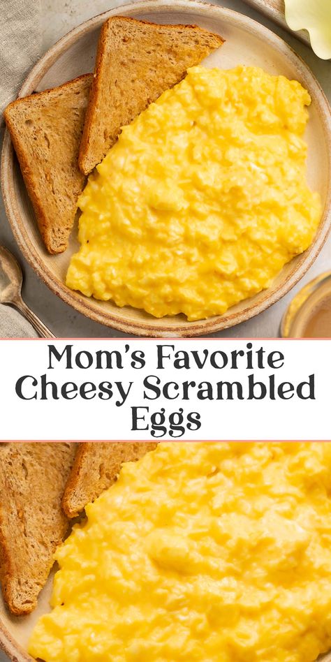 Cheesy Egg Recipes, Easy Scrambled Eggs, Cheesy Scrambled Eggs, Best Scrambled Eggs, Scrambled Eggs With Cheese, Fluffy Scrambled Eggs, Creamy Scrambled Eggs, Scrambled Eggs Recipe, Cheesy Eggs