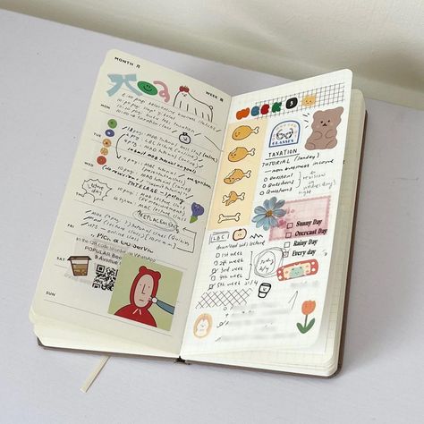 Weekly Journal Spread, Hobonichi Weeks Spread, Weekly Journal Ideas, Hobonichi Weeks Aesthetic, Hobonichi Weeks Monthly Layout, Journal Spread Ideas, Minimal Hobonichi Weeks, Hobonichi Weeks Stickers, Journal Weekly Spread