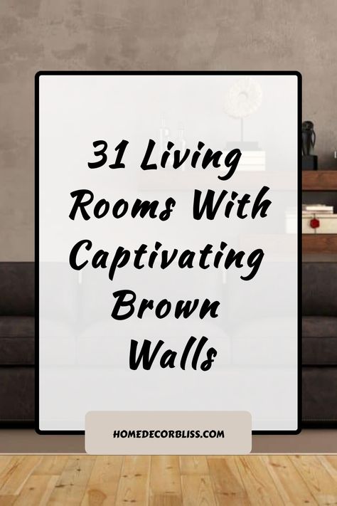 Discover 31 stunning living rooms featuring captivating brown walls that will inspire your next home decor project. Brown walls can bring warmth, elegance, and a cozy atmosphere to any space. From rich chocolate tones to soft earthy hues, explore how different shades of brown can transform a room's ambiance. Whether you're looking for modern sophistication or rustic charm, these living rooms showcase the versatility and beauty of brown walls. Brown Living Room Inspiration, Living Room Brown Accent Wall, Decorating With Earth Tones, Brown Tones Living Room Modern, Living Room Brown Paint, Brown Tv Wall Living Rooms, Caramel Accent Wall, Clay Colored Walls Living Rooms, Dark Wood Walls Living Room