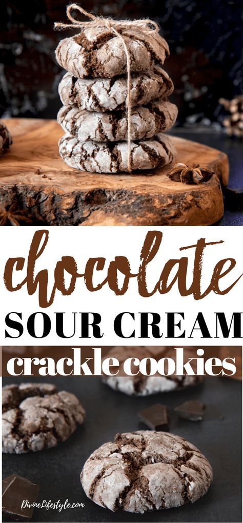 Sour Cream Cookies, Chocolate Marshmallow Cookies, Crackle Cookies, Chocolate Chip Shortbread Cookies, Salted Caramel Mocha, Toffee Cookies, Cream Cookies, Sour Cream Recipes, Macaroon Recipes