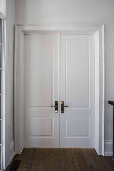 Wide Bedroom Door, Primary Bedroom Double Doors, Double Door Bedroom Master Suite, Room Double Door Design, Double Door Bedroom, Bedroom Double Doors, Double Closet Door, Main Double Door, Double Door Closet