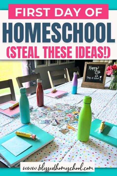 First Day of Homeschool Traditions {You'll Want to Steal These!} First Day Of Homeschool Decorations, First Day Of Homeschool Traditions, Homeschool First Day Of School Ideas, First Day Of Homeschool Pictures, 1st Day Of Homeschool, First Day Of Homeschool Ideas, Homeschool First Day, First Day First Grade, First Day Of Homeschool