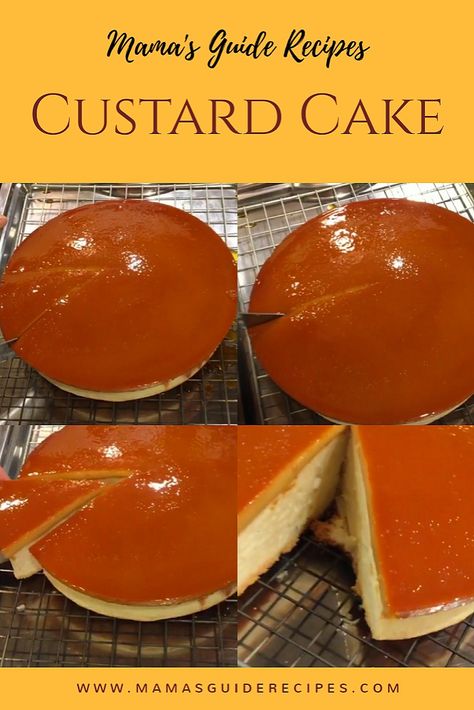 Luscious Caramel Custard Cake, it's the classic recipe. It's a cake with cremè caramel (leche flan) on top. Also known as Magic flan cake. Who can resist this decadent sweet cake? So delicious. My all time favorite cake! You can bake it (instructions below) or you can steam it. Leche Flan Cake Recipe, Steamed Custard, Custard Cake Recipes, Yummy Kitchen, Pinoy Dessert, Caramel Custard, Filipino Food Dessert, Flan Cake, Flan Recipe