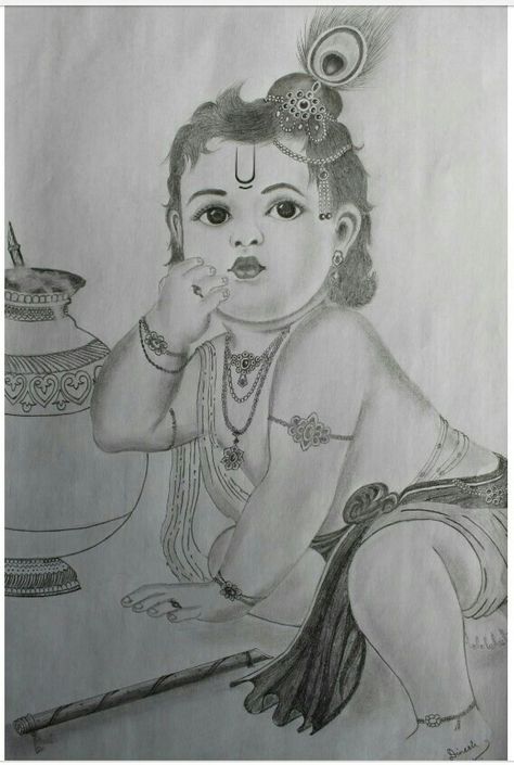 Krishna Full Body Drawing, Baal Krishna Drawing, Drawing Krishna, Drawing Cartoon Characters Sketches, God Drawings, Krishna Sketch, Ganesha Sketch, Cartoon Characters Sketch, Art Krishna