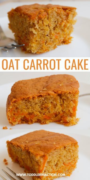 Healthy carrot cake recipe! Make this easy oatmeal carrot cake for your kids and yourself. It's super tasty and a great healthy breakfast idea too! Easy Carrot Cake Recipe Uk, Oat Carrot Cake Recipe, Healthy Cakes For Kids, Oats Cake Recipe Healthy, Oatmeal Carrot Breakfast Cake, Baby Cake Recipe Healthy, Oat Cakes Recipe Healthy, Easy Bakes For Kids, Kids Food Ideas Healthy