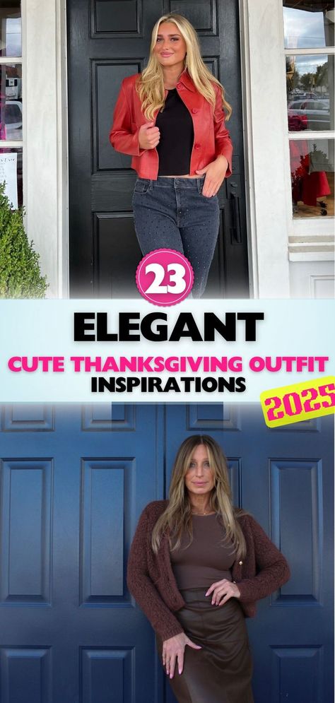 Elevate your holiday wardrobe with Thanksgiving outfit inspirations for women. Explore cozy sweaters, tailored jackets, and timeless classics that blend warmth with style. Cute Thanksgiving Outfits, Holiday Wardrobe, Thanksgiving Outfit, Winter Wreath, Tailored Jacket, Cozy Sweaters, Outfit Inspirations, Thanksgiving, Wardrobe