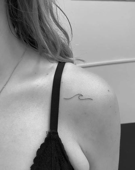 Wave tattoo with big meanings 3 Small Tattoos With Big Meanings, Ohm Tattoo, Paper Crane Tattoo, Paper Airplane Tattoos, Seashell Tattoos, Crane Tattoo, Airplane Tattoos, Saved Tattoo, Crescent Moon Tattoo