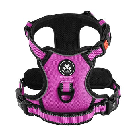 (Ad) IVY&LANE No Pull Dog Harness for Medium Dogs,360 Reflective Dog Vest Harness with 2 Leash Clips,3 Snap Buckles,Adjustable Soft Padded Pet Vest with Easy Control Handle(Only Harness,Rose Red-M) (As an Amazon Associate I earn from qualifying purchases) #nopullreflectivedogvest Large Dog Harness, No Pull Dog Harness, Small Dog Harness, Vest Harness, Puppy Harness, Dog Vest Harness, Dog Vest, Pet Harness, Safety Belt