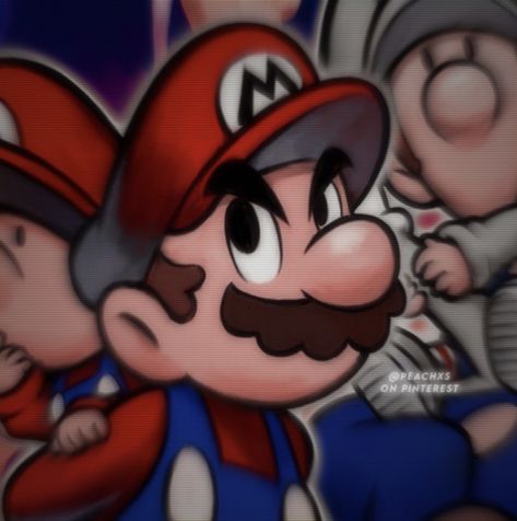 Mario Aesthetic Pfp, Paper Mario Pfp, Mario Pfps, Mario Widgets, Pfp Gaming, Gif Boyfriend, Paper Luigi, Mario Aesthetic, Nintendo Pfp