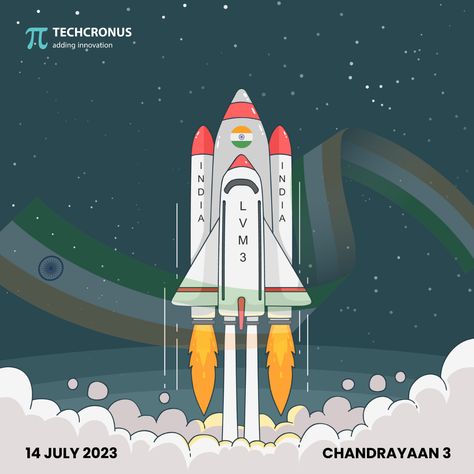 Proud moment for India The Indian Space Research Organisation (ISRO) is set to launch Chandrayaan-3, its third lunar mission using the LVM3 rocket on July 14, at 2.35 pm from the Satish Dhawan Space Centre in Sriharikota. 🚀🚀 #isro #chandrayaan #chandrayaan3 #vikramsarabhai #mangalyaan #apjabdulkalam #rakeshsharma #moon #chandra #solarsystem #indianspaceresearchorganisation #narendramodi #proudindian #science #lunarmission #jaihind #ITcompany #techcronus Chandrayaan 1 Images, Chandryan3 Poster Drawing, Chandryan3 Poster, Chandryan3 Launch Drawing, India In Space Drawing, Chandryan3 Launch, Chandrayaan 2 Drawing, Chandrayaan 3 Poster Drawing, Isro Drawing