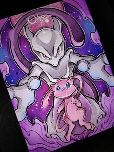 Mewtwo Fanart, Ochre Fox, Pokémon Drawings, Mewtwo Pokemon, Mew Pokemon, Pokemon Realistic, Pokemon Painting, Pokemon Mewtwo, Mew And Mewtwo