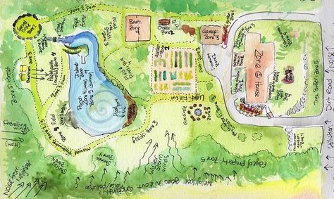 Permaculture in Action – Five Year Regeneration Model Site (My 3 ... 3 Acre Homestead, Homestead Layout, Model Site, Acre Homestead, Farm Plans, Farm Layout, Permaculture Gardening, Permaculture Design, Farm Design