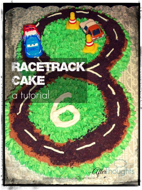 How to Make a Racetrack Cake: a Tutorial Number 8 Race Track Cake, Number 3 Race Track Cake, 5 Race Track Cake, 4 Race Track Cake, Homemade Monster Truck Cake, Homeschool Crafts, Cake Shapes, Christmas Crafts To Make, Crafts For Kids To Make