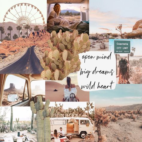 #coachella #coachellaoutfit #coachellastyle #coachellavibes #desertlife #desert #desertaesthetic #coachellaasthetic #festival #festivalfashion #festivalstyle #travelblogger #joshuatree #roadtrip #collage #collageboard #collagewallpaper #moodboard #graphicdesigner #picsart #photoshopwallpaper #photoshopdesign Coachella Mood Board, Party Moodboard, Coachella Theme Party, Picsart Aesthetic, Coachella Theme, Coachella Party, Coachella Vibes, Coachella Festival, Wild Heart