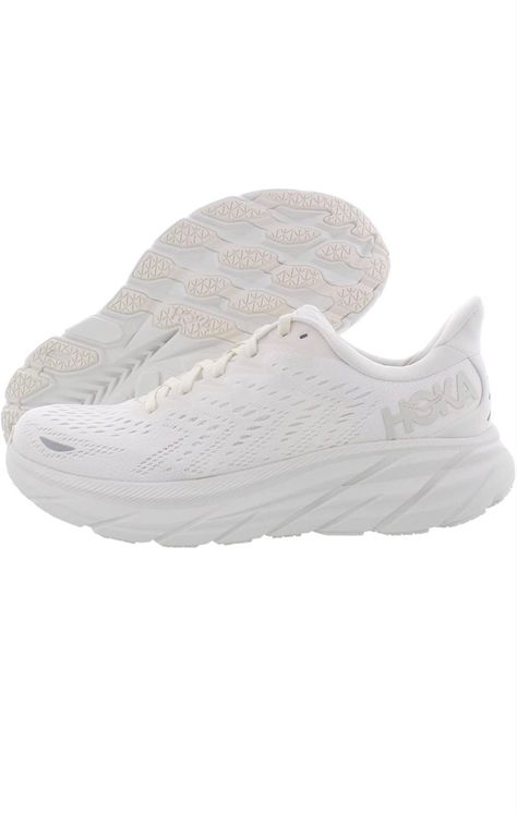 White sneakers, all white womens running shoes White Hokas, Eggshell Blue, Room Items, Fitness Aesthetic, White Running Shoes, Princess Shoes, Womens Running, Daily Walk, Hoka One One